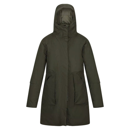 Dark Khaki - Front - Regatta Womens-Ladies Yewbank II Waterproof Parka