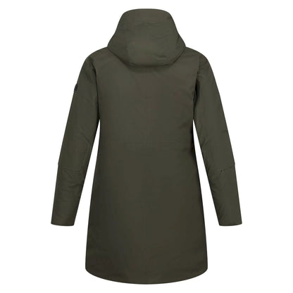 Dark Khaki - Back - Regatta Womens-Ladies Yewbank II Waterproof Parka