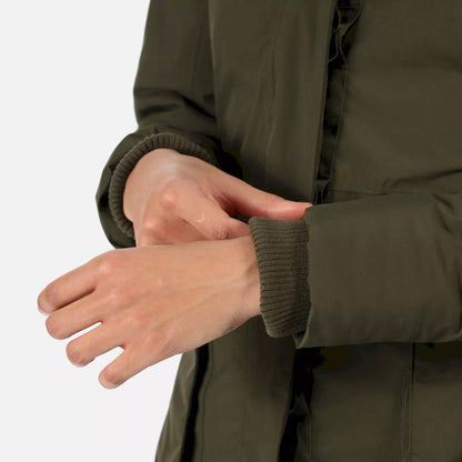 Dark Khaki - Pack Shot - Regatta Womens-Ladies Yewbank II Waterproof Parka