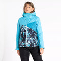 River Blue-Capri - Lifestyle - Dare 2B Womens-Ladies Determined Printed Insulated Waterproof Ski Jacket