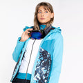 River Blue-Capri - Close up - Dare 2B Womens-Ladies Determined Printed Insulated Waterproof Ski Jacket