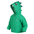 Jellybean Green - Side - Regatta Childrens-Kids Dinosaur Waterproof Jacket