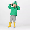 Jellybean Green - Pack Shot - Regatta Childrens-Kids Dinosaur Waterproof Jacket