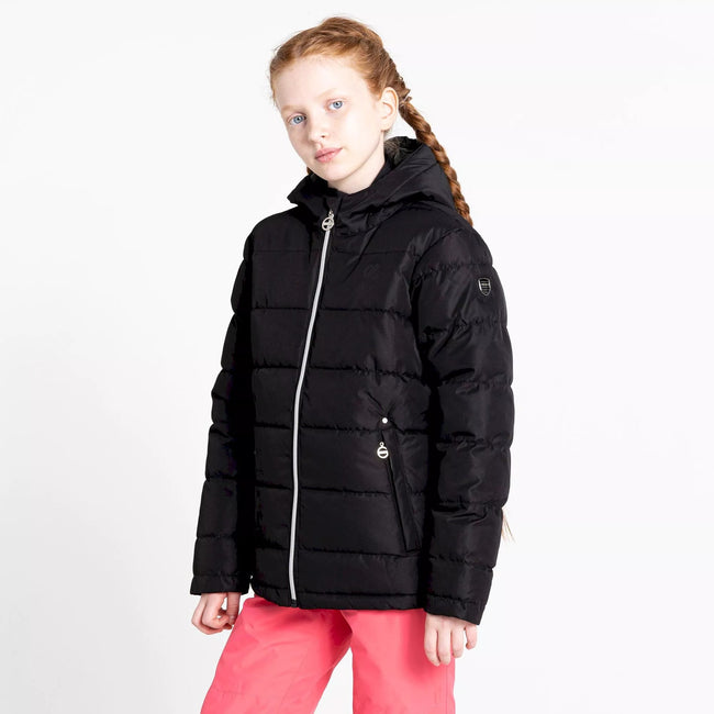 Black - Pack Shot - Dare 2B Girls Verdict Waterproof Insulated Ski Jacket