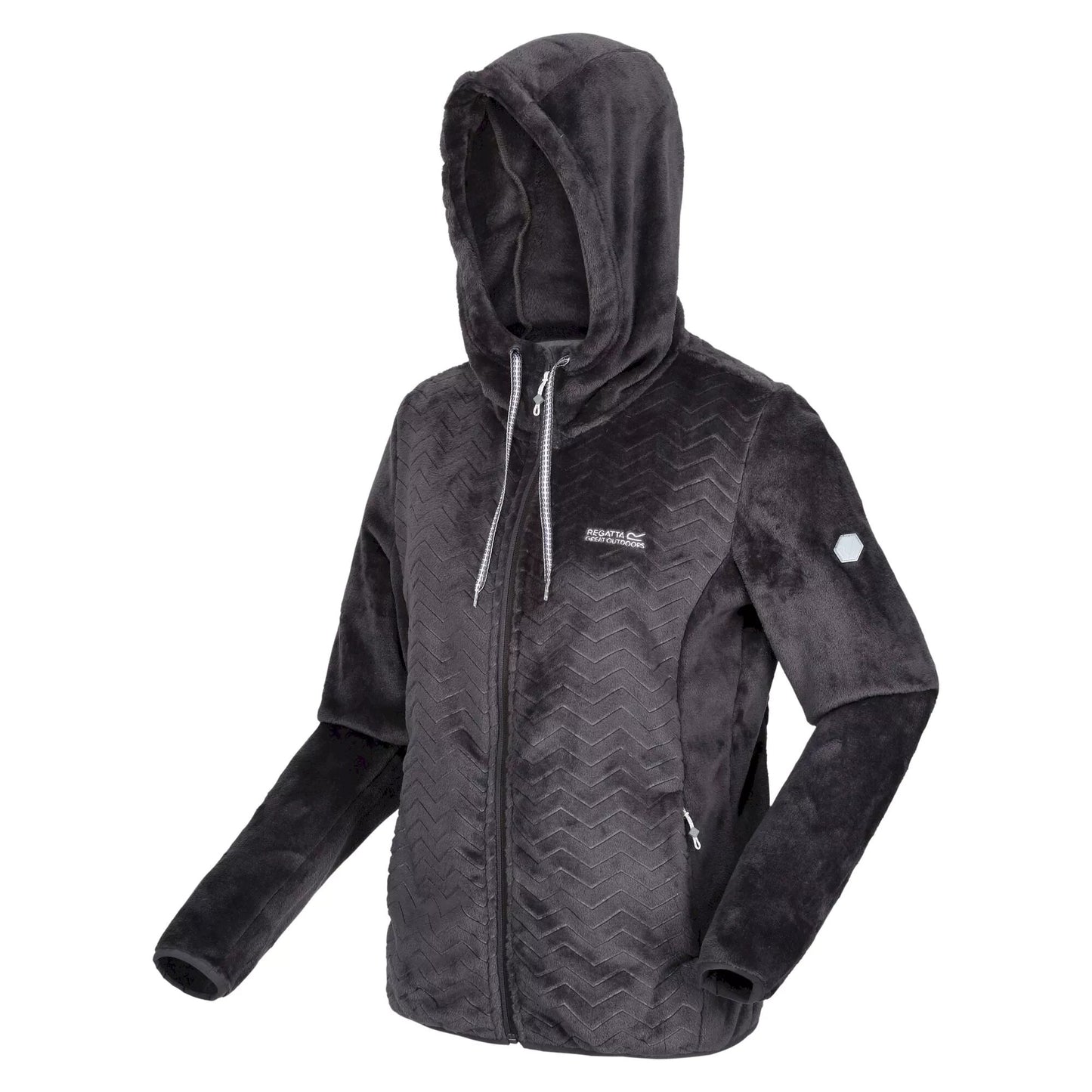 Seal Grey - Side - Regatta Womens-Ladies Julissa II Fluffy Full Zip Fleece Jacket