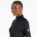 Black - Close up - Dare 2B Womens-Ladies Julian Macdonald Excursive Half Zip Fleece Top