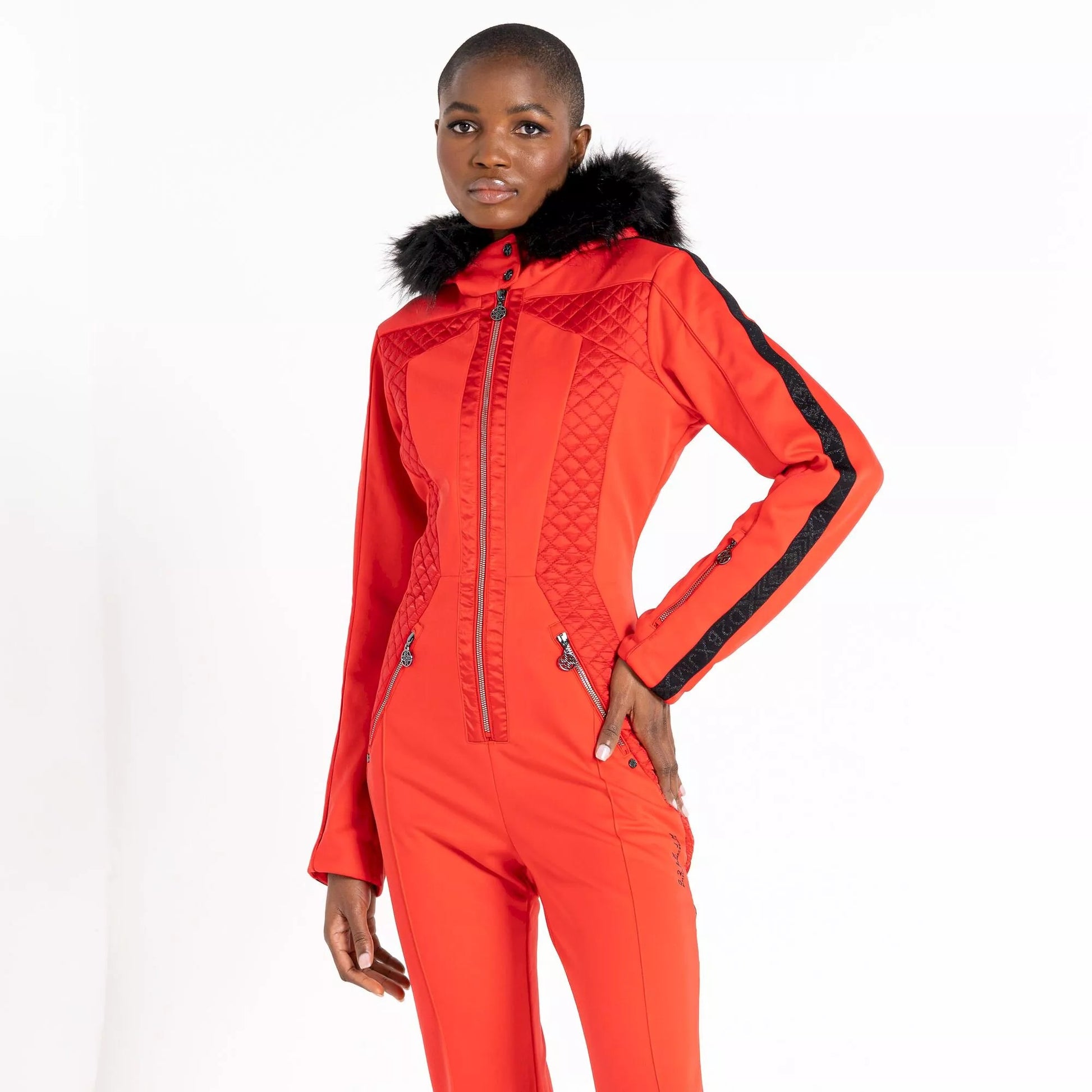 Volcanic Red - Pack Shot - Dare 2B Womens-Ladies Julien Macdonald Supermacy Snowsuit