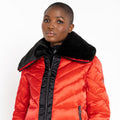 Volcanic Red - Lifestyle - Dare 2B Womens-Ladies Julien Macdonald Suppression Contrast Panel Padded Jacket