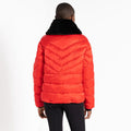 Volcanic Red - Close up - Dare 2B Womens-Ladies Julien Macdonald Suppression Contrast Panel Padded Jacket