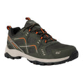 Dark Khaki-Blaze Orange - Front - Regatta Mens Vendeavour Waterproof Walking Shoes