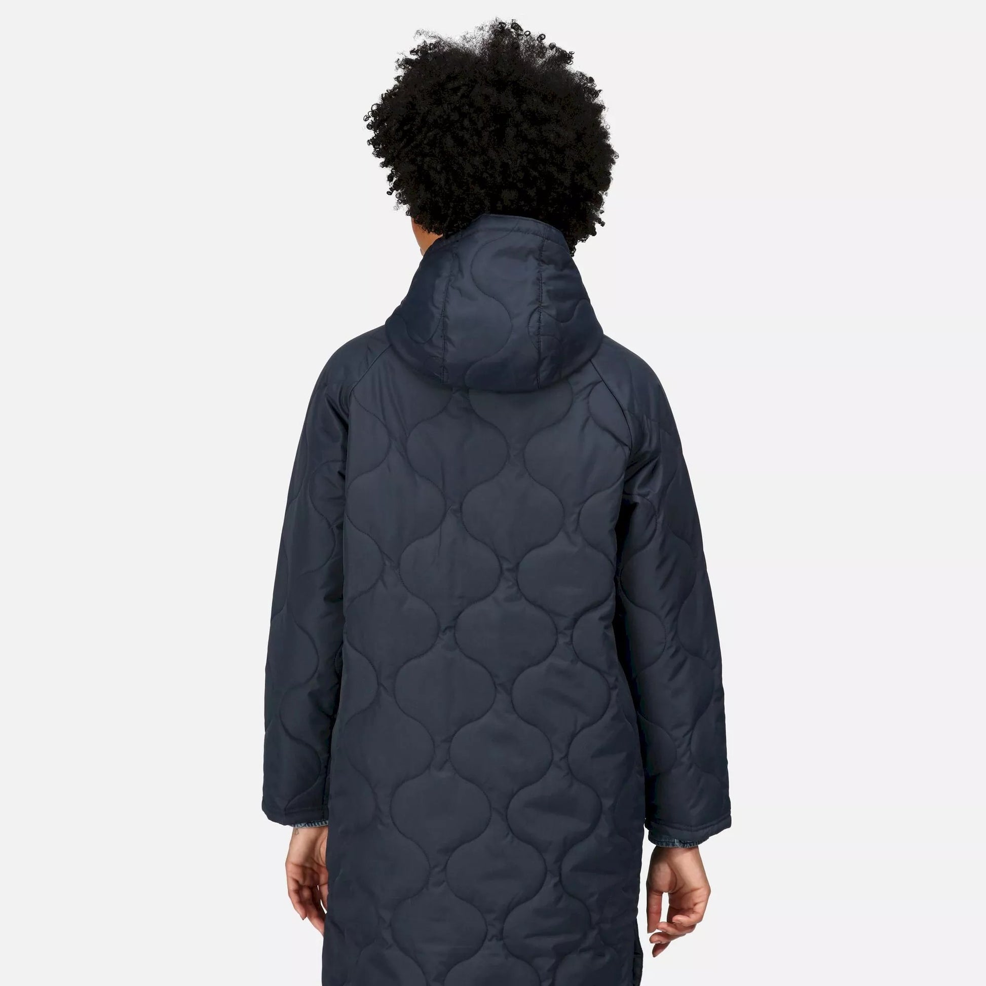 Navy - Close up - Regatta Womens-Ladies Jovie Quilted Insulated Parka