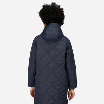 Navy - Close up - Regatta Womens-Ladies Jovie Quilted Insulated Parka
