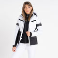 White-Black - Lifestyle - Dare 2B Womens-Ladies Dynamical Quilted Ski Jacket