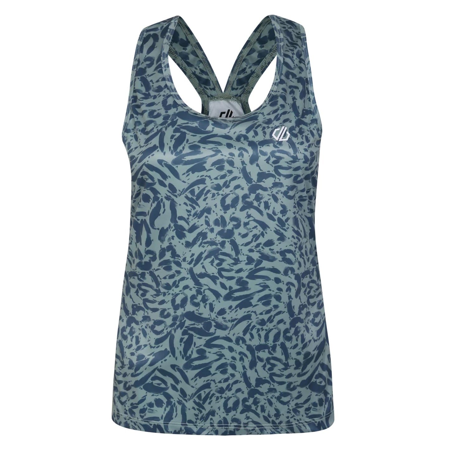 Lilypad Green - Front - Dare 2B Womens-Ladies Ardency II Animal Print Recycled Lightweight Vest Top