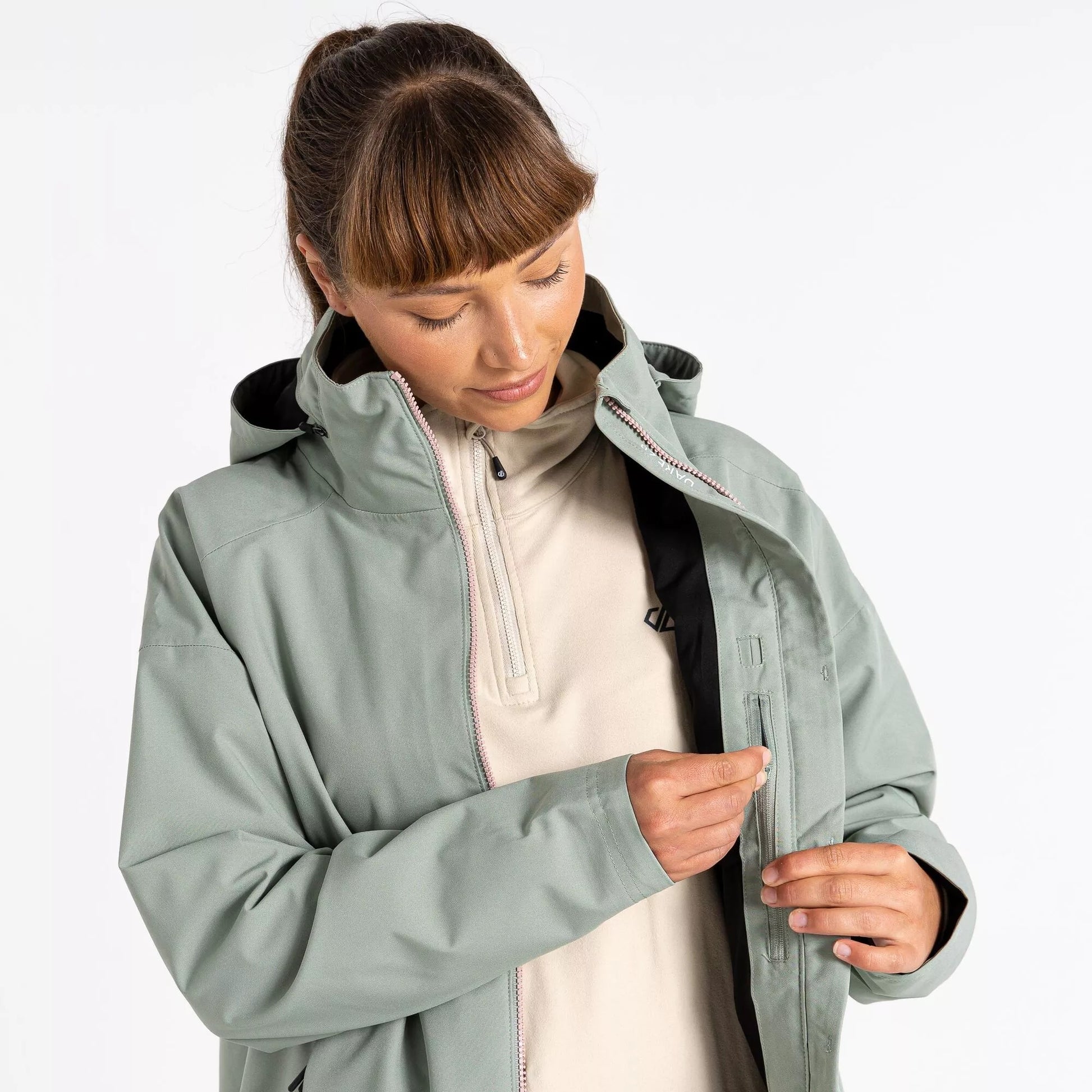 Lilypad Green - Close up - Dare 2B Womens-Ladies Trail Waterproof Jacket