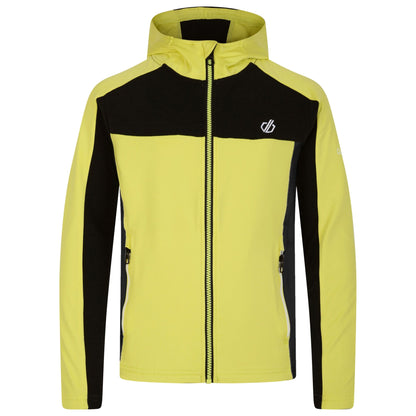 Black-Yellow Plum - Front - Dare 2B Childrens-Kids Thriving Core Stretch Hooded Midlayer