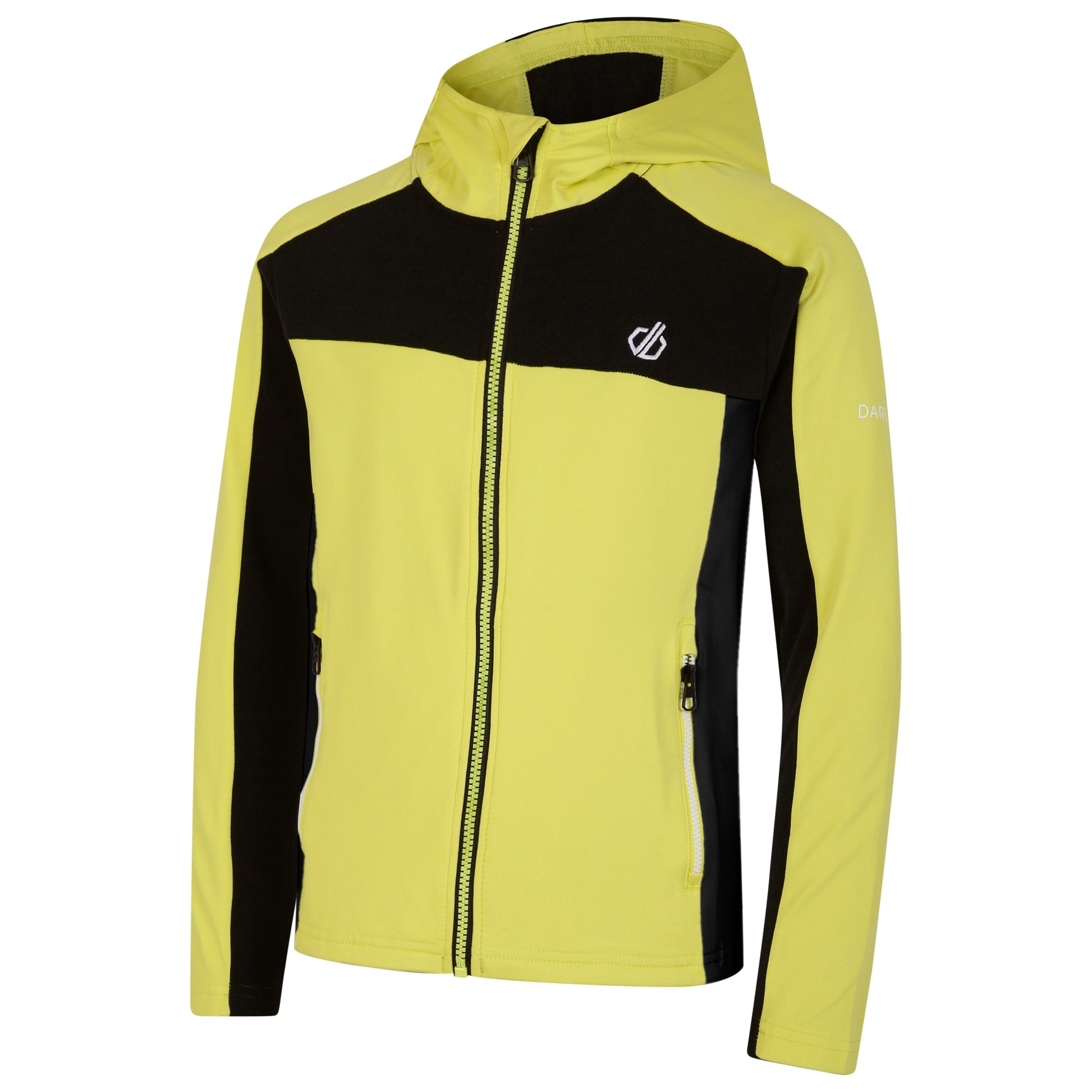 Black-Yellow Plum - Side - Dare 2B Childrens-Kids Thriving Core Stretch Hooded Midlayer