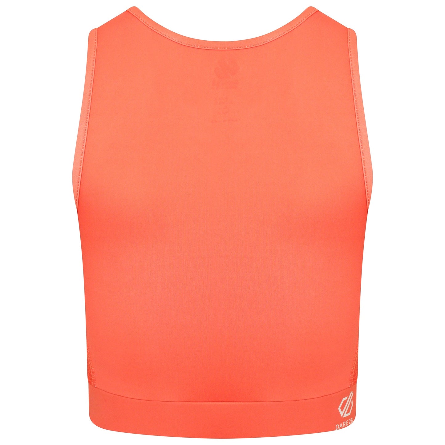 Neon Peach - Back - Dare 2B Womens-Ladies Fleur East Edit Move Logo High-Neck Sports Bra
