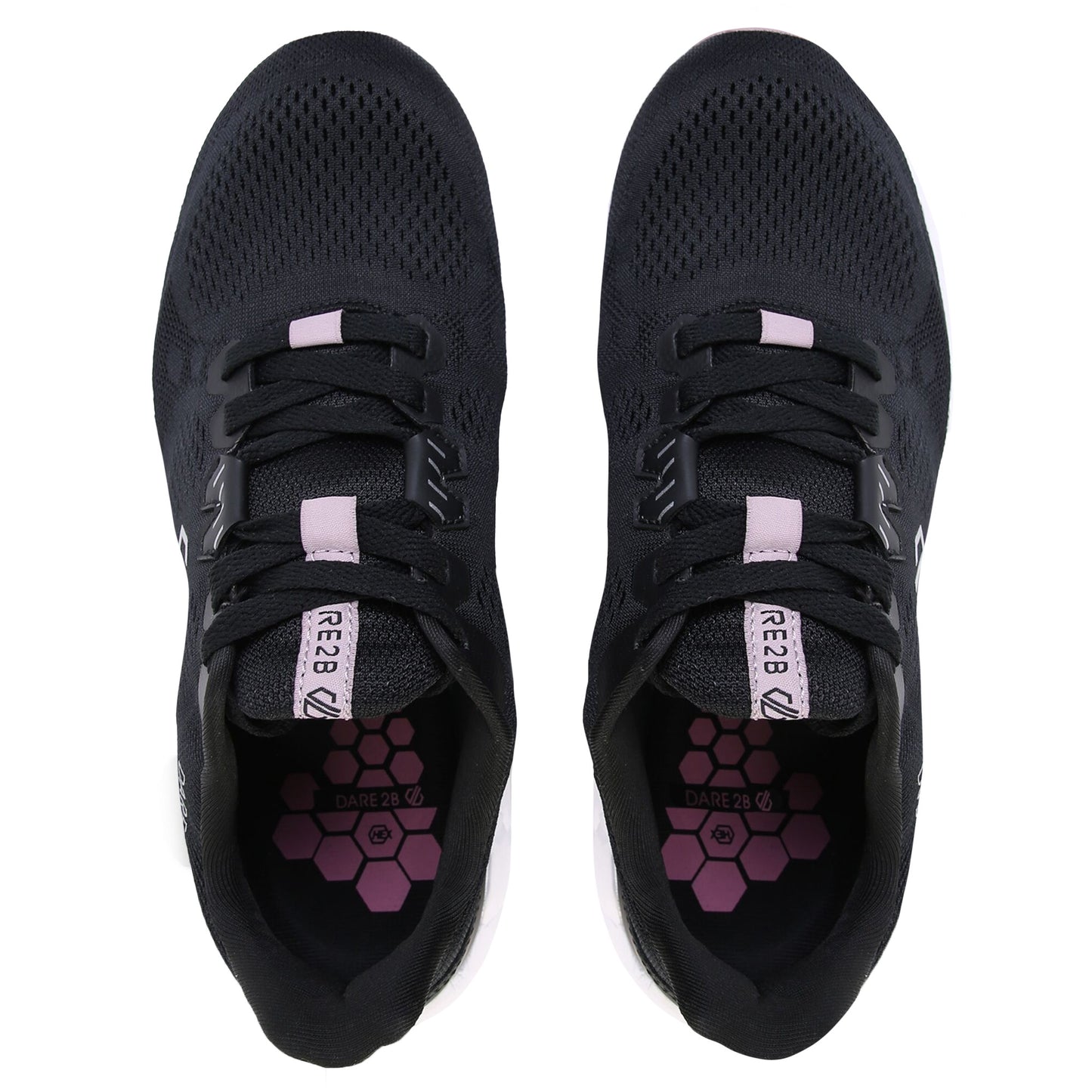 Black-Woodrose - Pack Shot - Dare 2B Womens-Ladies Hex Rapid Performance Trainers