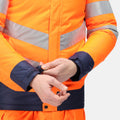 Orange-Navy - Pack Shot - Regatta Unisex Adult Pro Thermogen Hi-Vis Heated Jacket