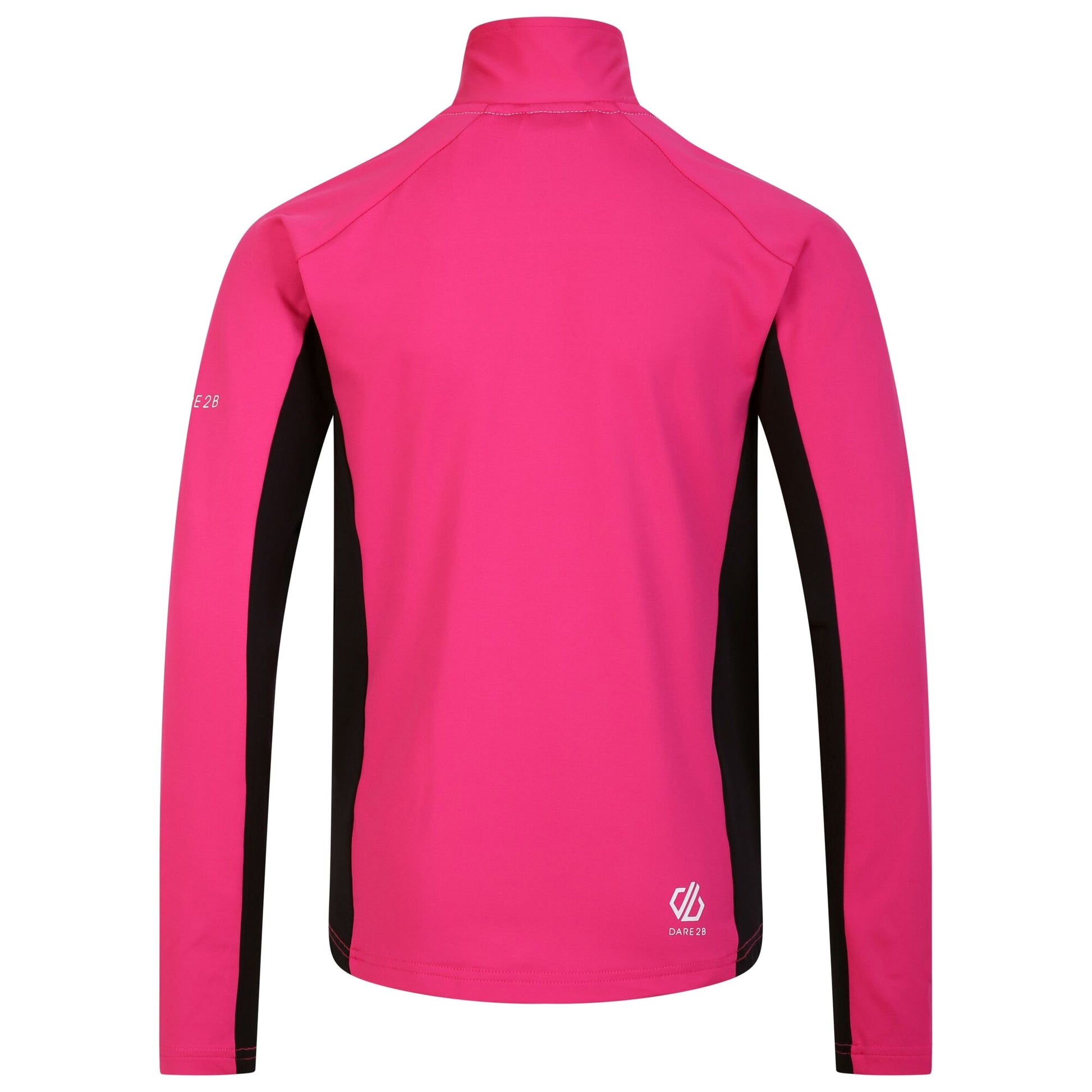 Pure Pink-Black - Back - Dare 2B Childrens-Kids Emergent Core Stretch Midlayer