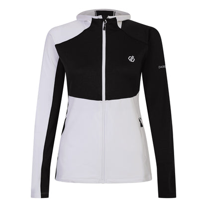 White-Black - Front - Dare 2B Womens-Ladies Convey II Hooded Core Stretch Midlayer