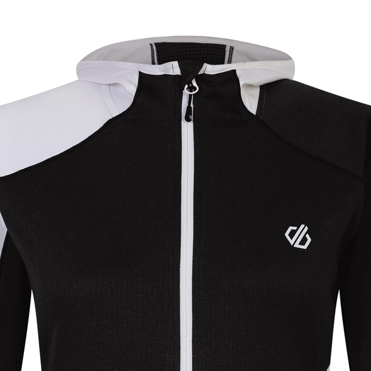 White-Black - Side - Dare 2B Womens-Ladies Convey II Hooded Core Stretch Midlayer