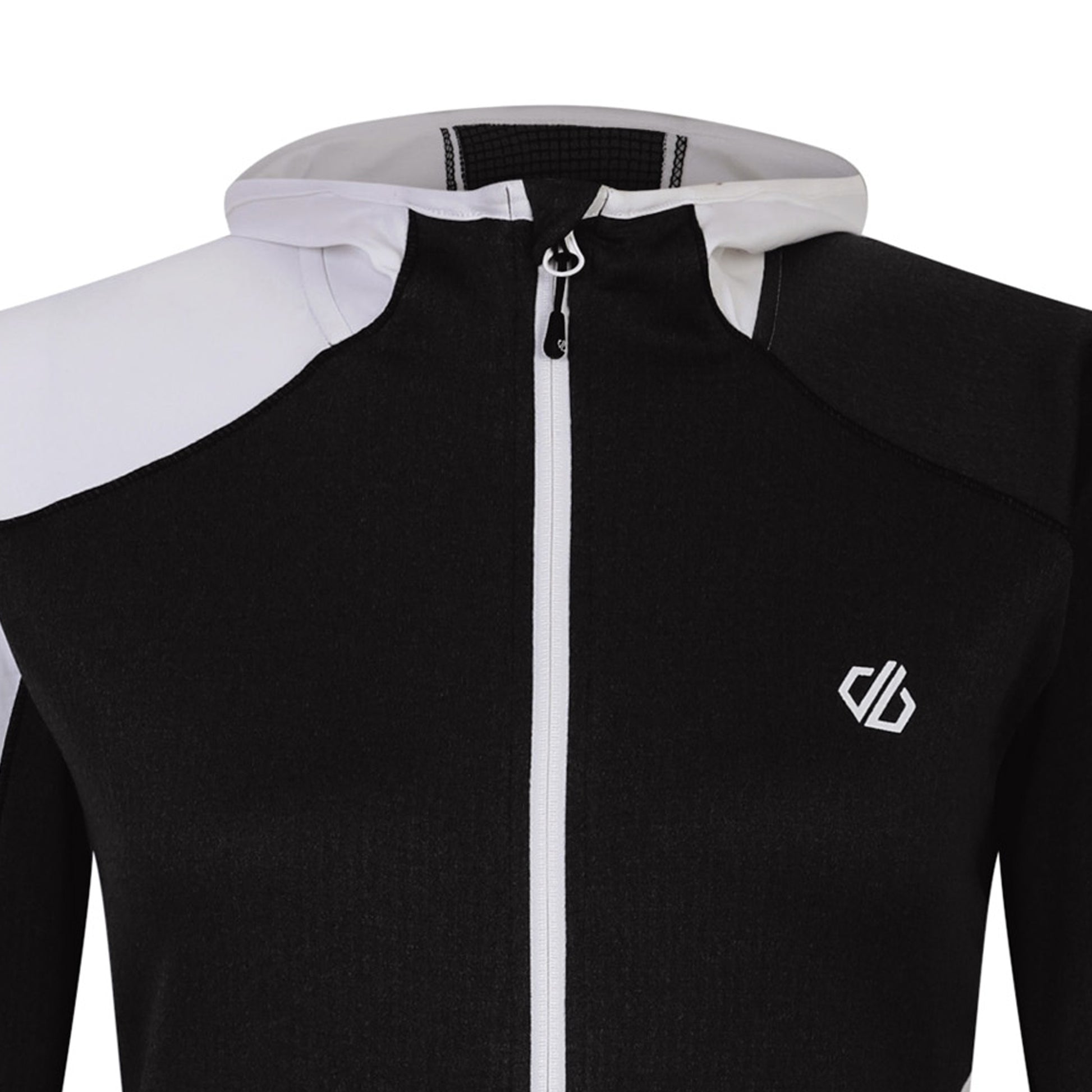 White-Black - Side - Dare 2B Womens-Ladies Convey II Hooded Core Stretch Midlayer