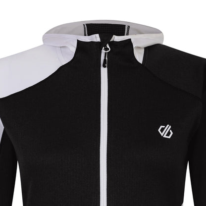 White-Black - Side - Dare 2B Womens-Ladies Convey II Hooded Core Stretch Midlayer