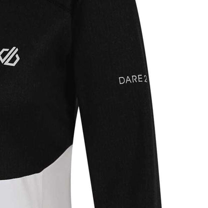 White-Black - Lifestyle - Dare 2B Womens-Ladies Convey II Hooded Core Stretch Midlayer