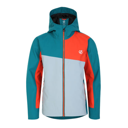 Fortune Green-Trail Blaze Orange - Front - Dare 2B Childrens-Kids Explore Waterproof Jacket