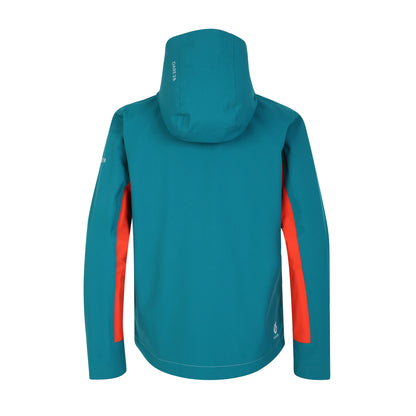 Fortune Green-Trail Blaze Orange - Back - Dare 2B Childrens-Kids Explore Waterproof Jacket