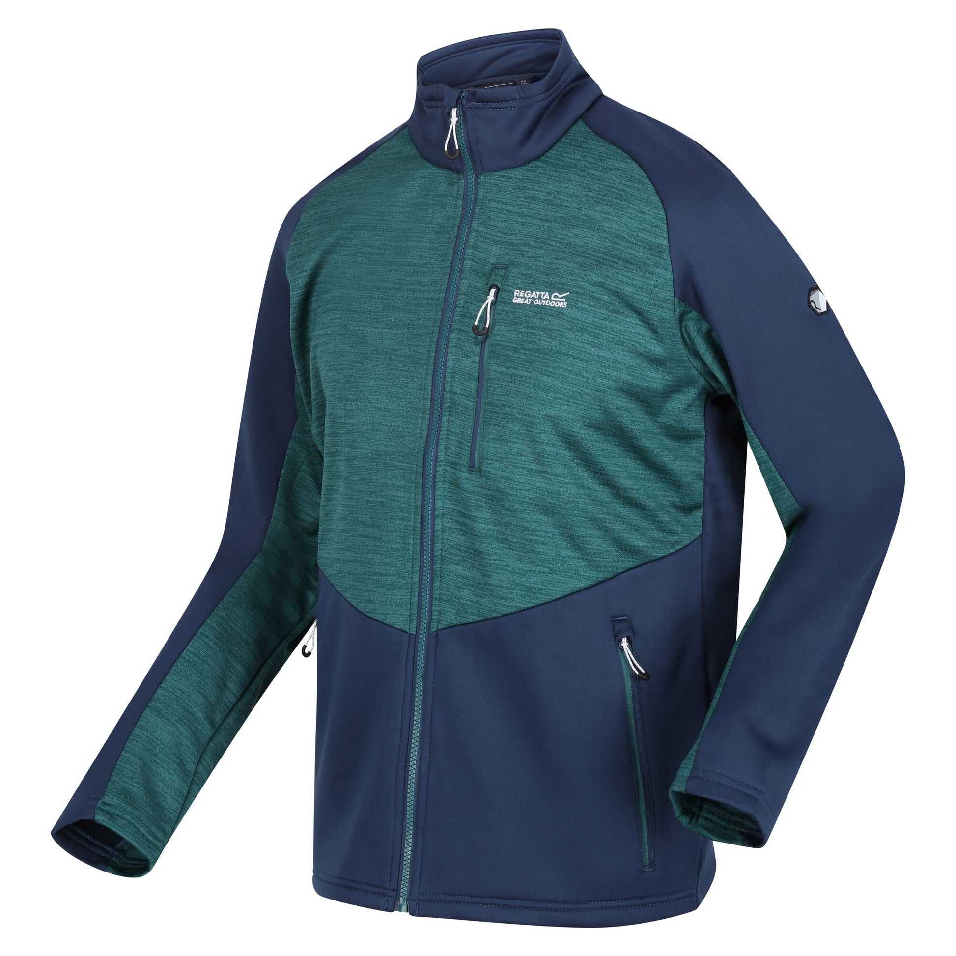 Admiral Blue-Pacific Green - Side - Regatta Mens Farson II Soft Shell Jacket