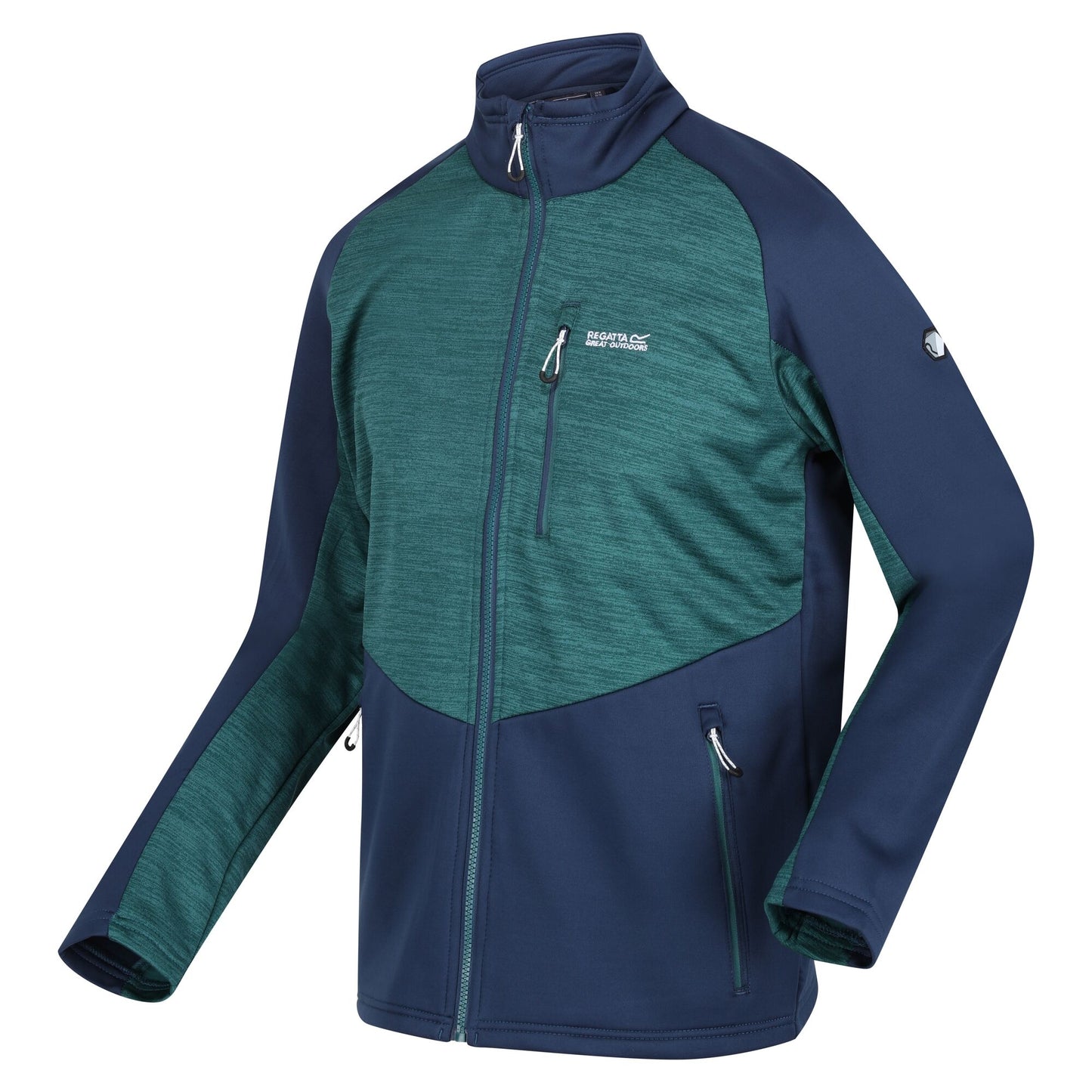 Admiral Blue-Pacific Green - Side - Regatta Mens Farson II Soft Shell Jacket