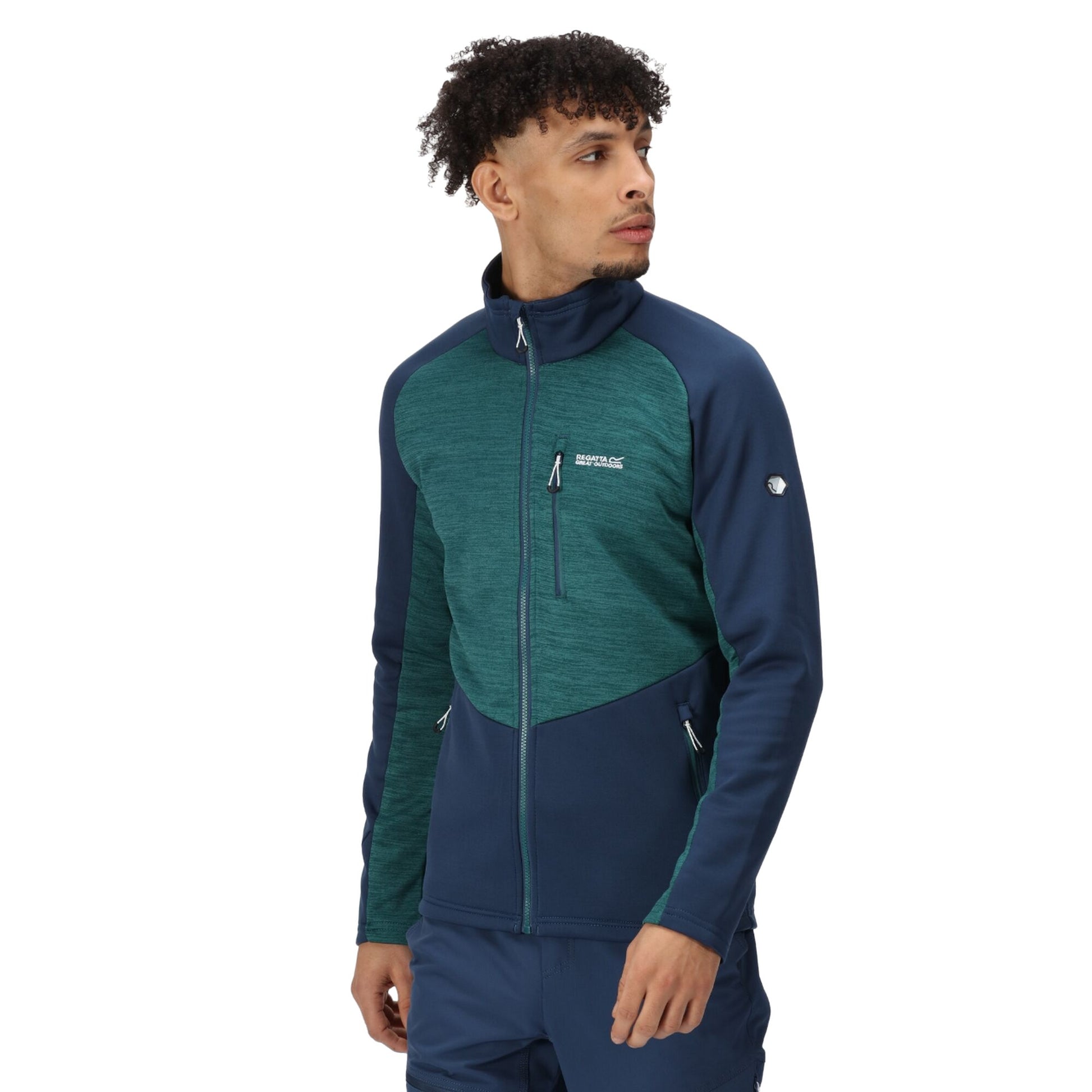 Admiral Blue-Pacific Green - Pack Shot - Regatta Mens Farson II Soft Shell Jacket