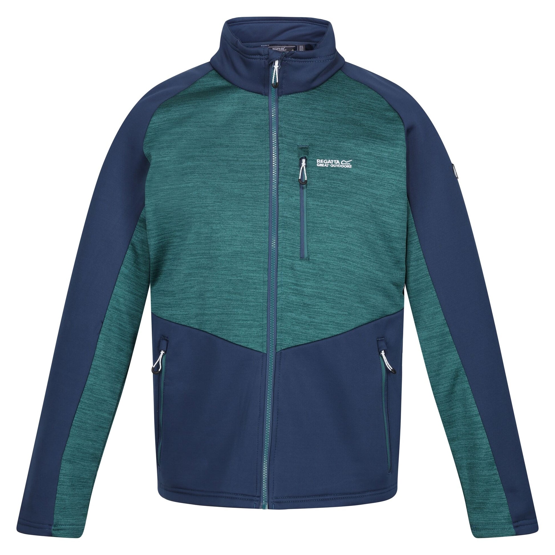 Admiral Blue-Pacific Green - Front - Regatta Mens Farson II Soft Shell Jacket