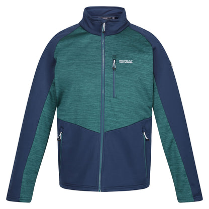 Admiral Blue-Pacific Green - Front - Regatta Mens Farson II Soft Shell Jacket
