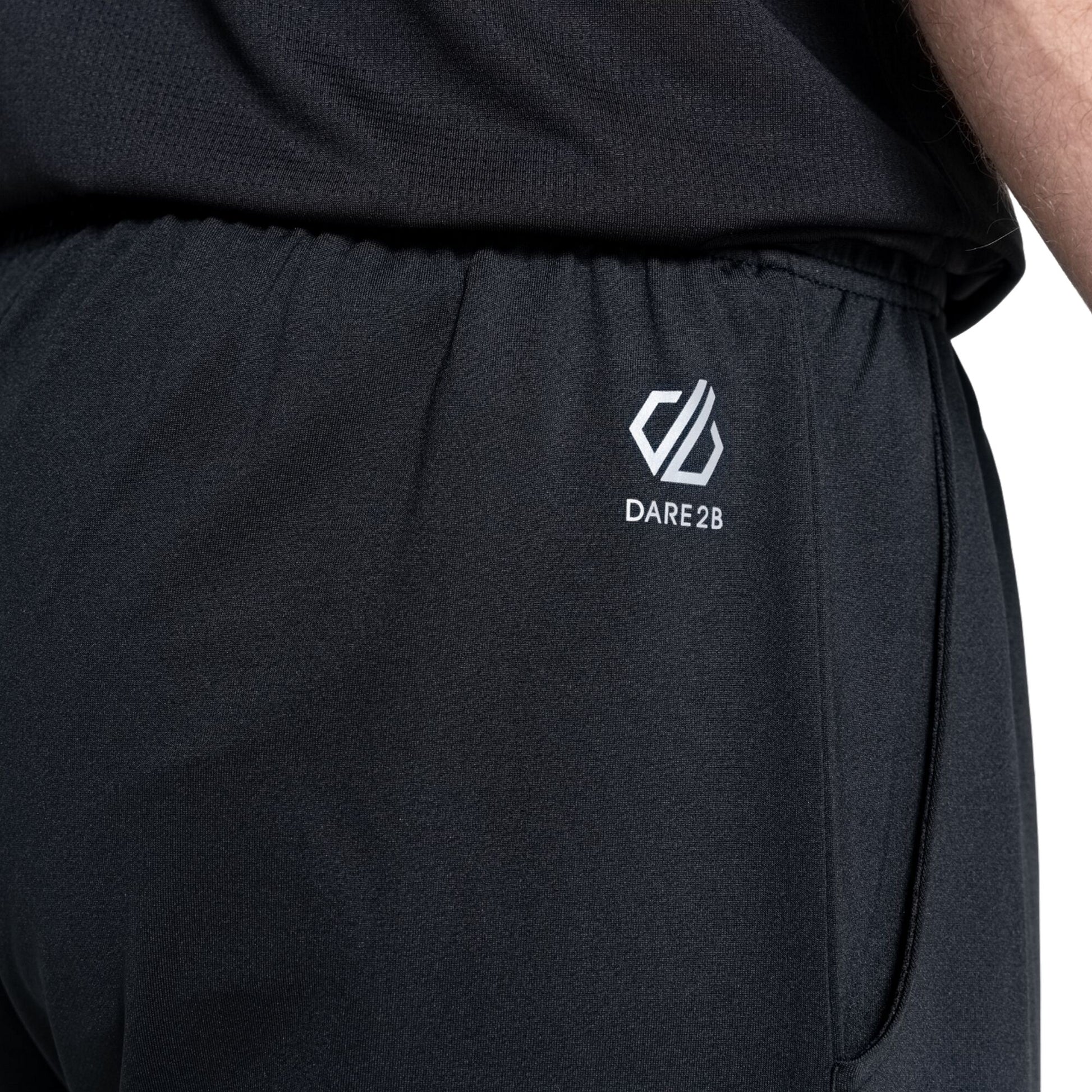 Black - Side - Dare 2B Mens Sprinted Drawstring Shorts