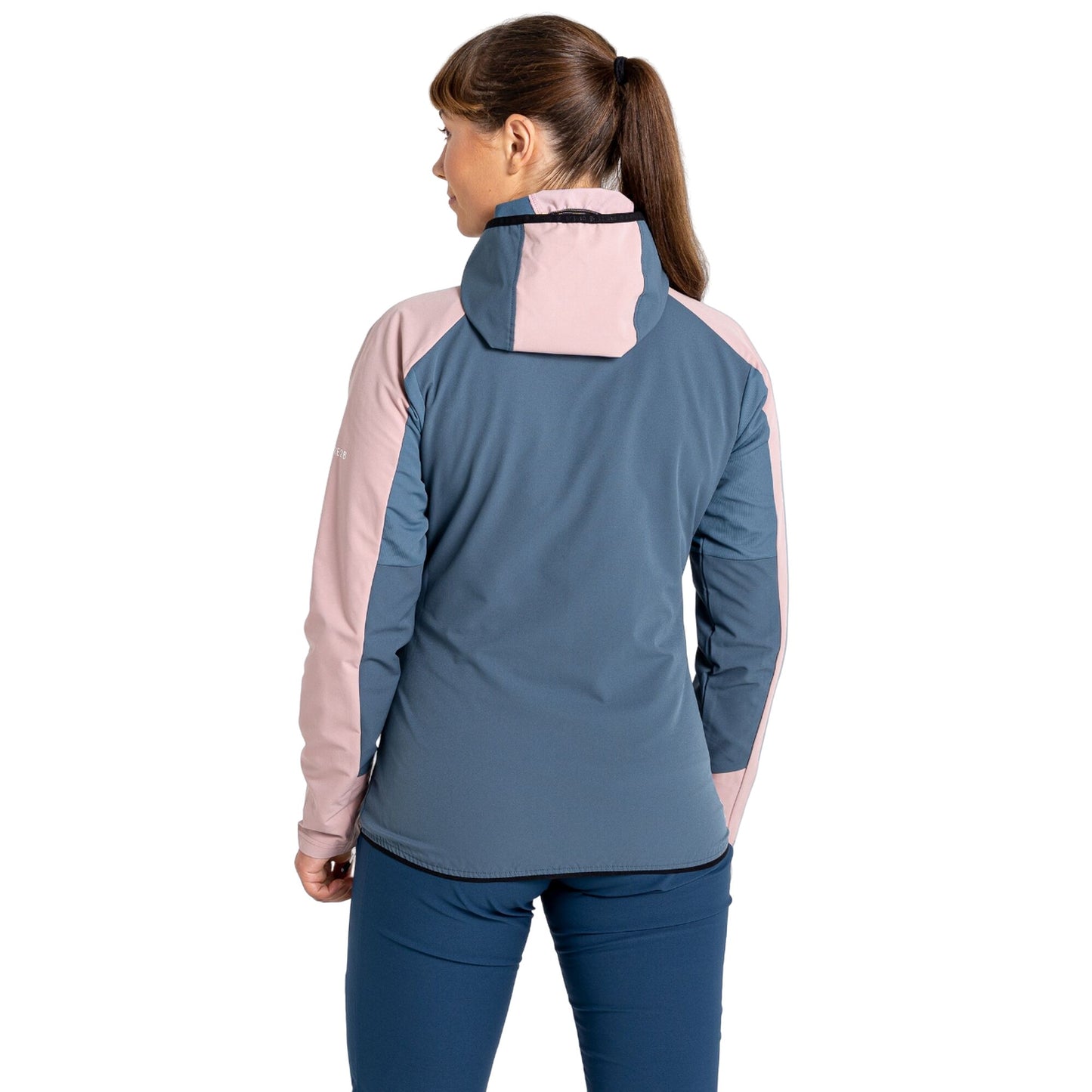 Dusky Rose-Orion Grey - Back - Dare 2B Womens-Ladies Avidly Hooded Soft Shell Jacket