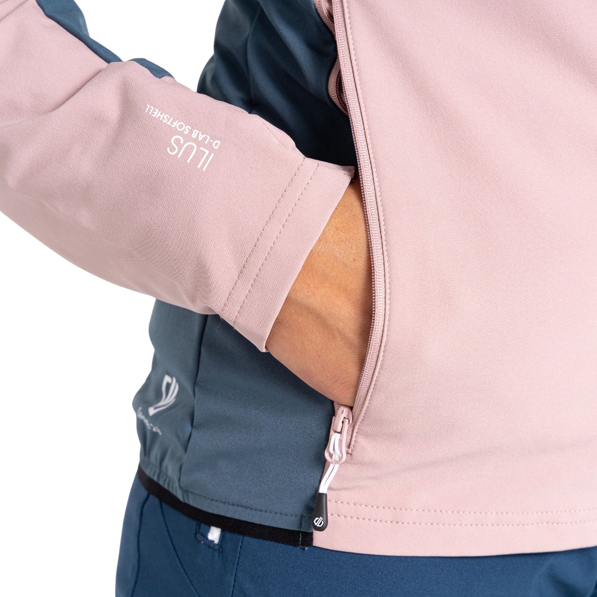 Dusky Rose-Orion Grey - Side - Dare 2B Womens-Ladies Avidly Hooded Soft Shell Jacket