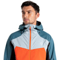 Trail Blaze Orange-Slate Grey - Close up - Dare 2B Mens Cornice Waterproof Jacket