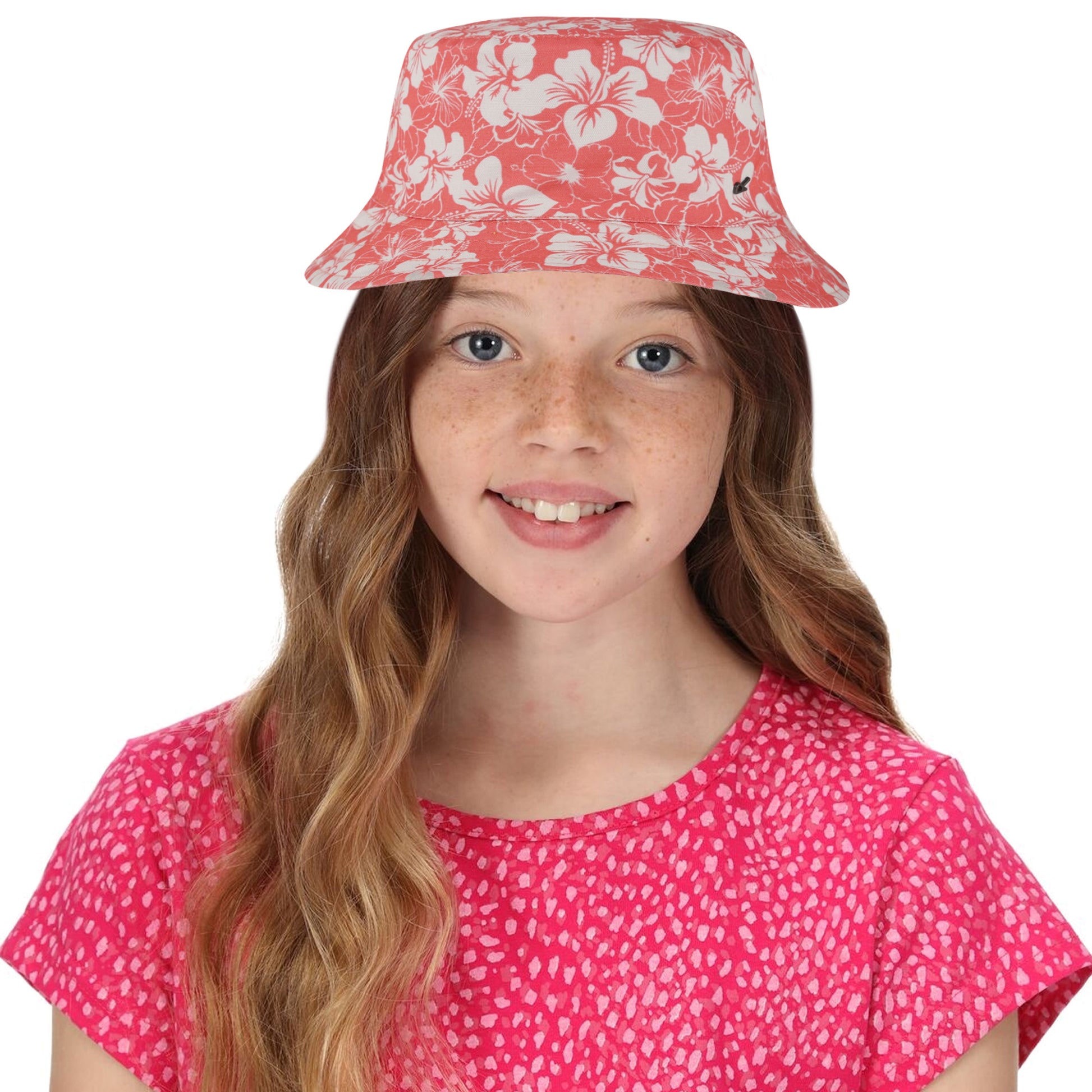 Shell Pink - Back - Regatta Childrens-Kids Crow Floral Canvas Bucket Hat