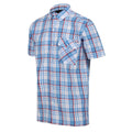 Lake Blue - Side - Regatta Mens Deavin Checked Short-Sleeved Shirt