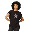 Black - Close up - Regatta Womens-Ladies Roselynn Star T-Shirt