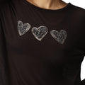 Black - Side - Regatta Womens-Ladies Carlene Hearts Long-Sleeved T-Shirt