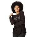 Black - Lifestyle - Regatta Womens-Ladies Carlene Hearts Long-Sleeved T-Shirt