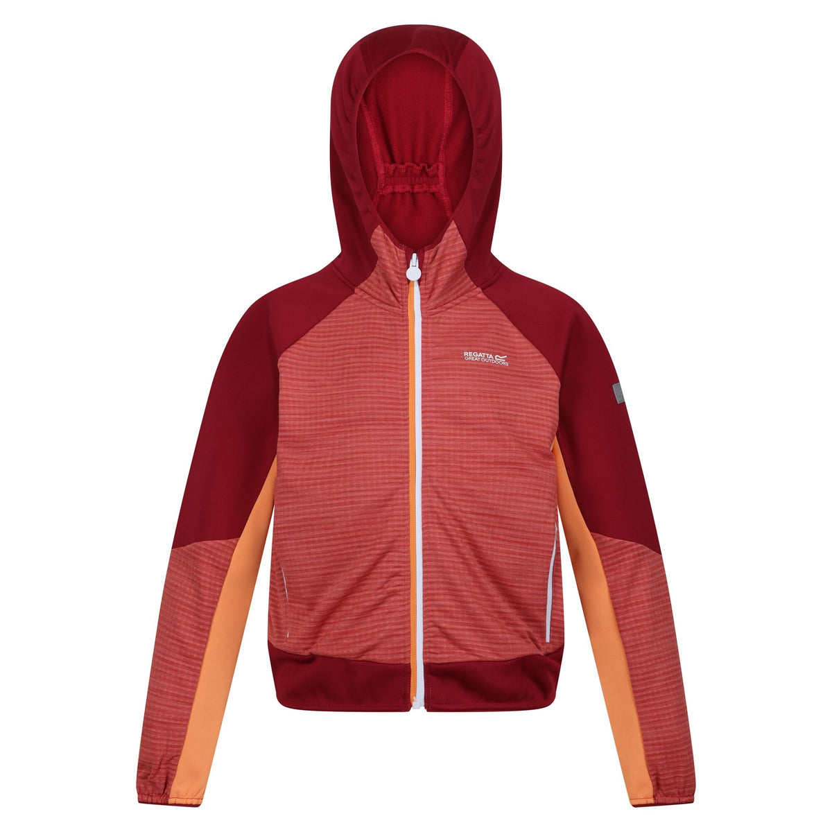 Mineral Red-Rumba Red - Front - Regatta Childrens-Kids Prenton II Hooded Soft Shell Jacket