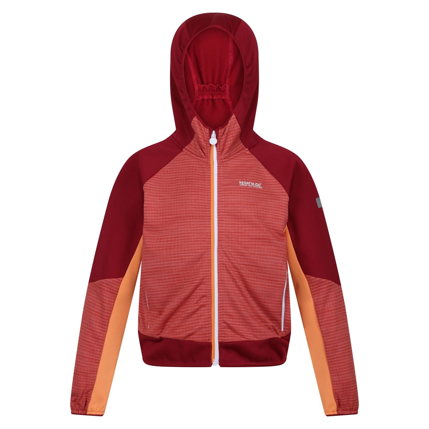 Mineral Red-Rumba Red - Front - Regatta Childrens-Kids Prenton II Hooded Soft Shell Jacket
