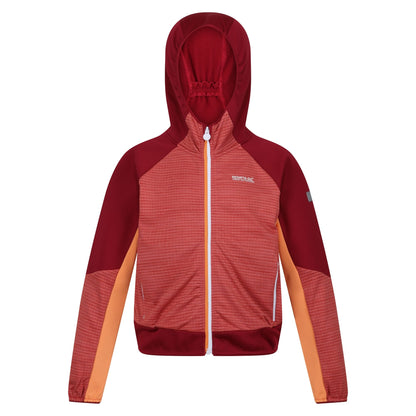 Mineral Red-Rumba Red - Front - Regatta Childrens-Kids Prenton II Hooded Soft Shell Jacket