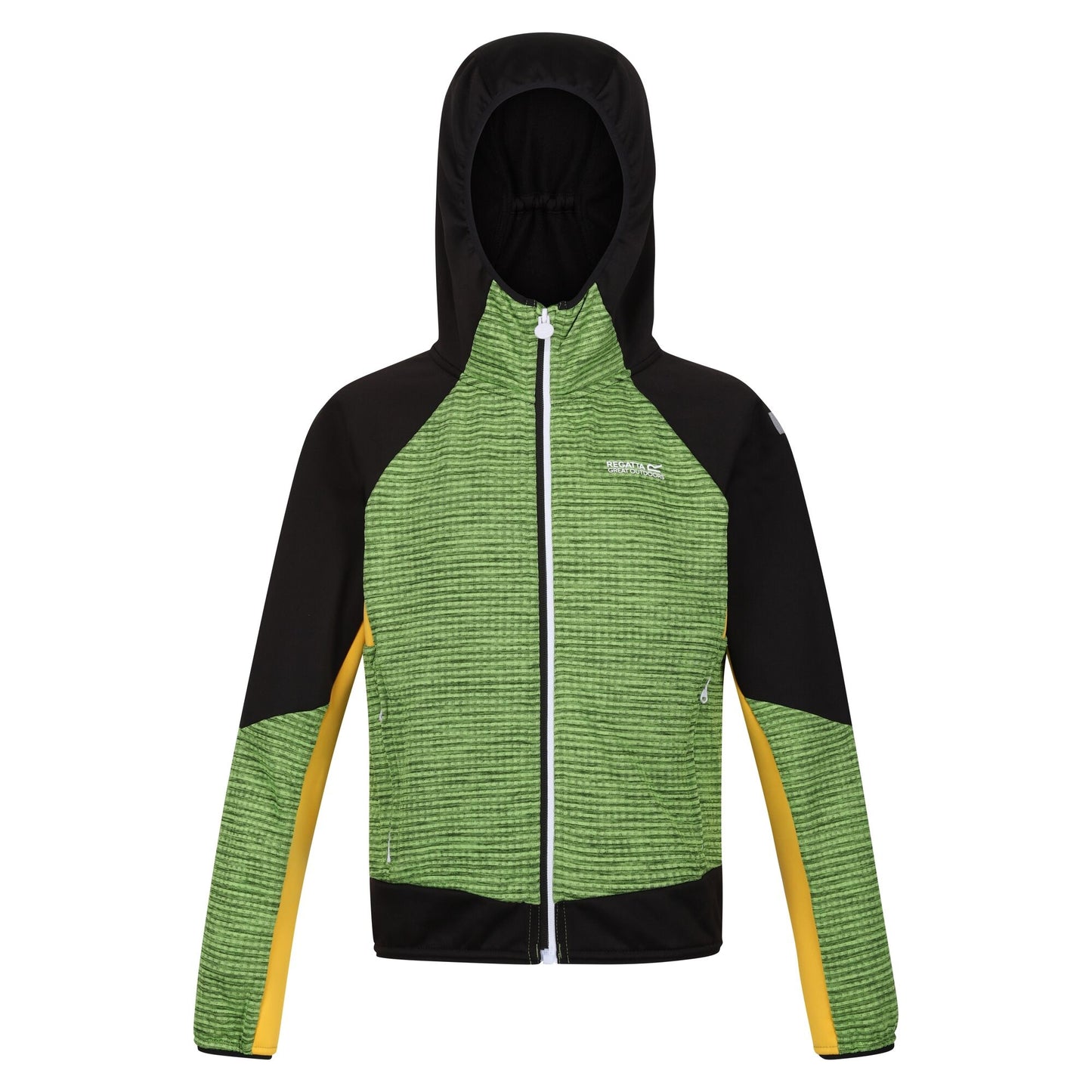 Jasmine Green-Black - Front - Regatta Childrens-Kids Prenton II Hooded Soft Shell Jacket